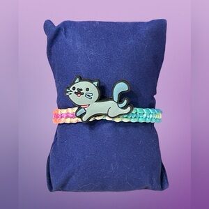 Gray Running Cat Colorful Adjustable Bracelet